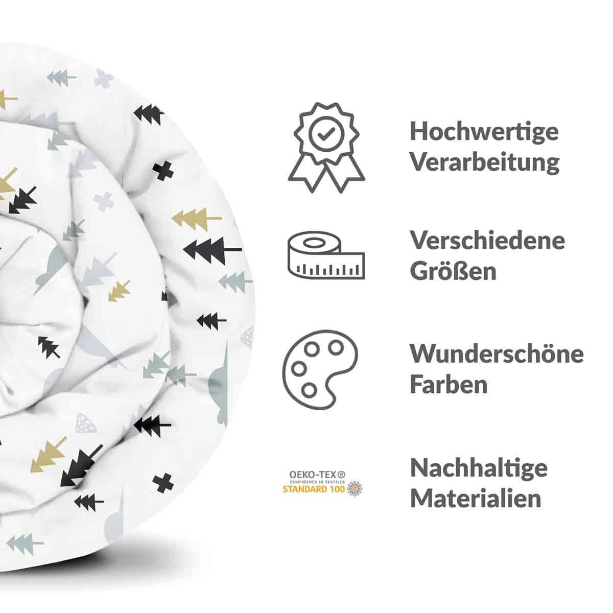 Set di biancheria da letto con coperta terapeutica Foresta grigia