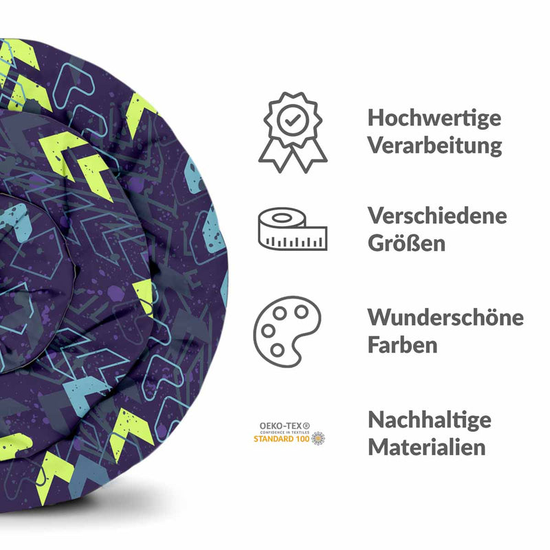 Set di biancheria da letto con coperte terapeutiche blu scuro con frecce