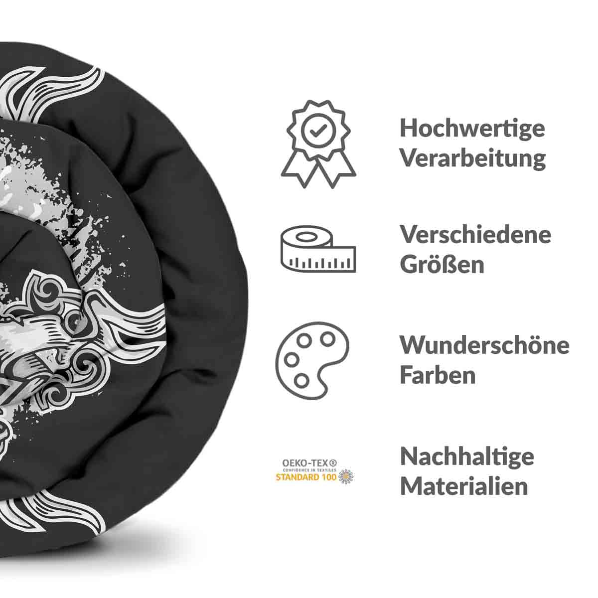 Set di biancheria da letto con coperta terapeutica nero occhio 2