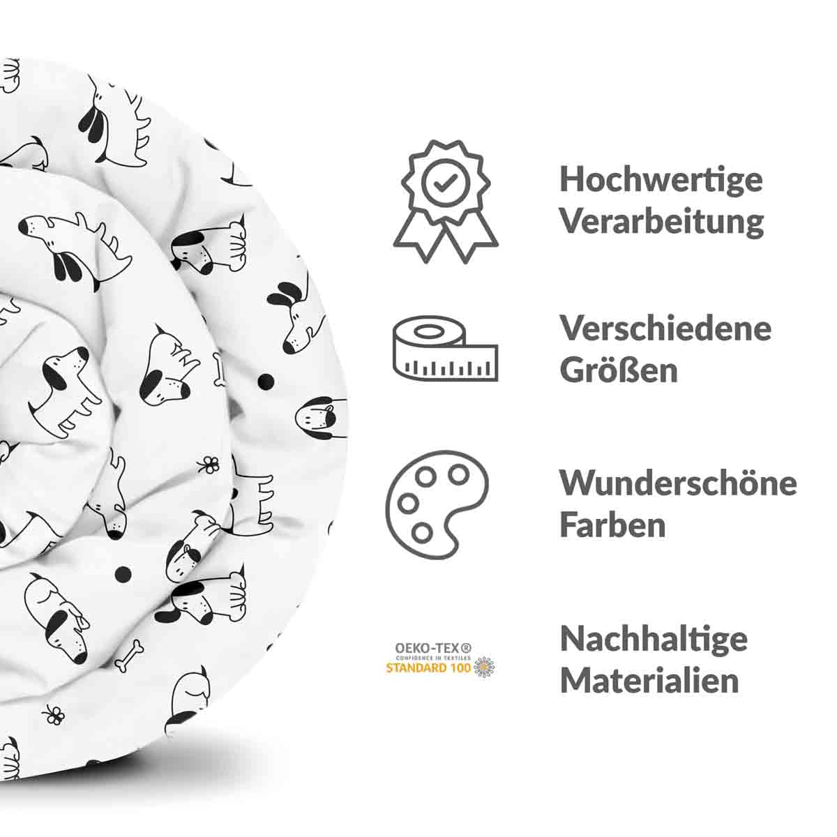 Coperta terapeutica originale - Rivestimento in cotone bianco con cani