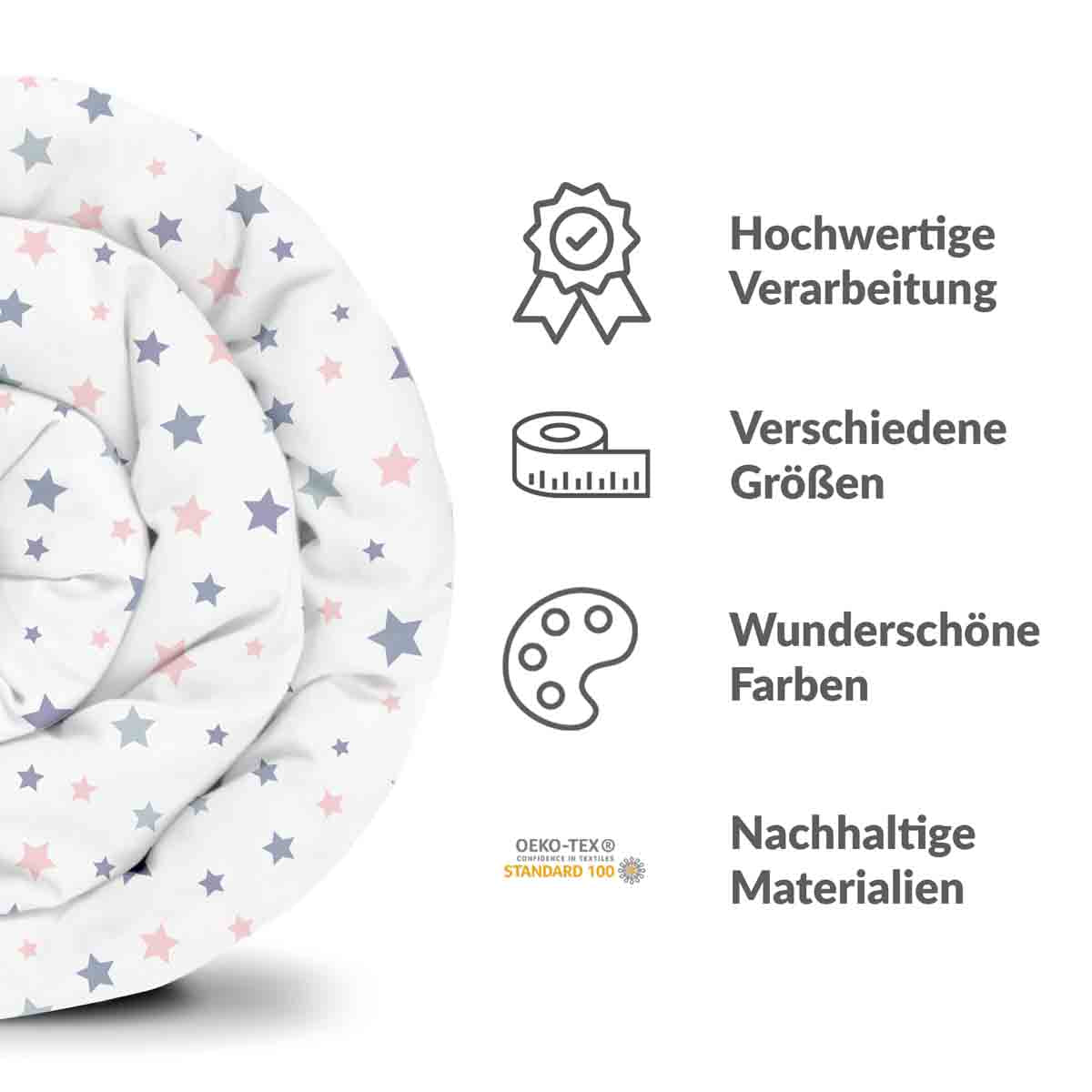 Coperta terapeutica originale - Rivestimento in cotone bianco con stelle