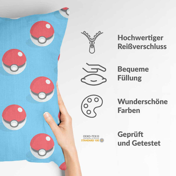 Cuscino sanitario azzurro chiaro con Pokemon