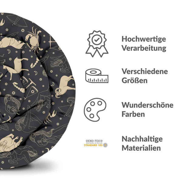 Coperta terapeutica originale - Rivestimento in cotone nero con costellazioni