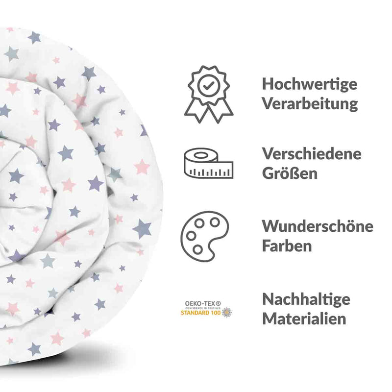 Set di biancheria da letto con coperte terapeutiche bianco con stelle