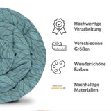 Set di biancheria da letto con coperta terapeutica intrecciata verde