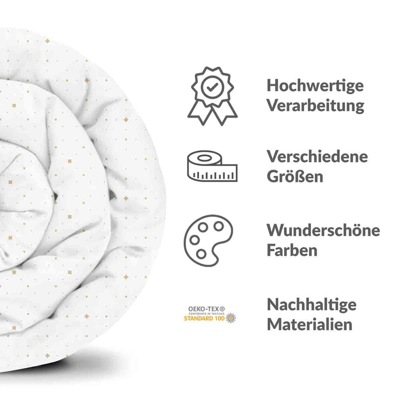 Set di biancheria da letto con coperte terapeutiche bianco con piccole forme