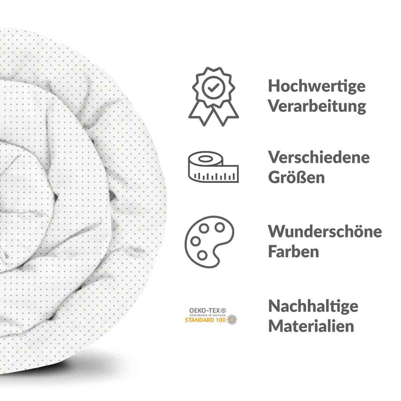 Coperta terapeutica originale - Rivestimento in cotone bianco con puntini grigi