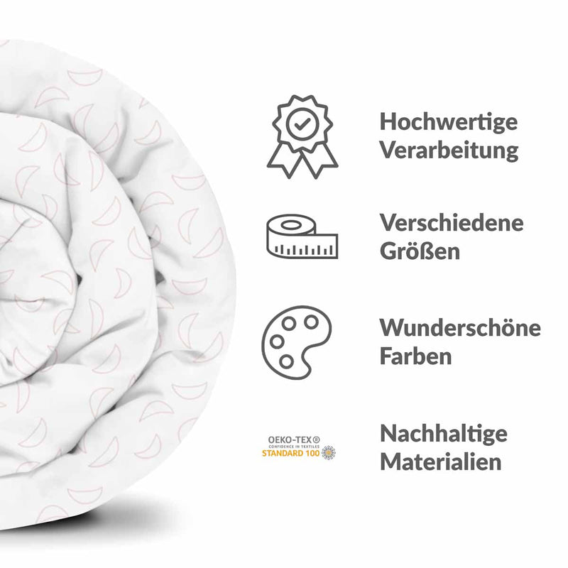 Set di biancheria da letto con coperte terapeutiche bianche con mezzalune