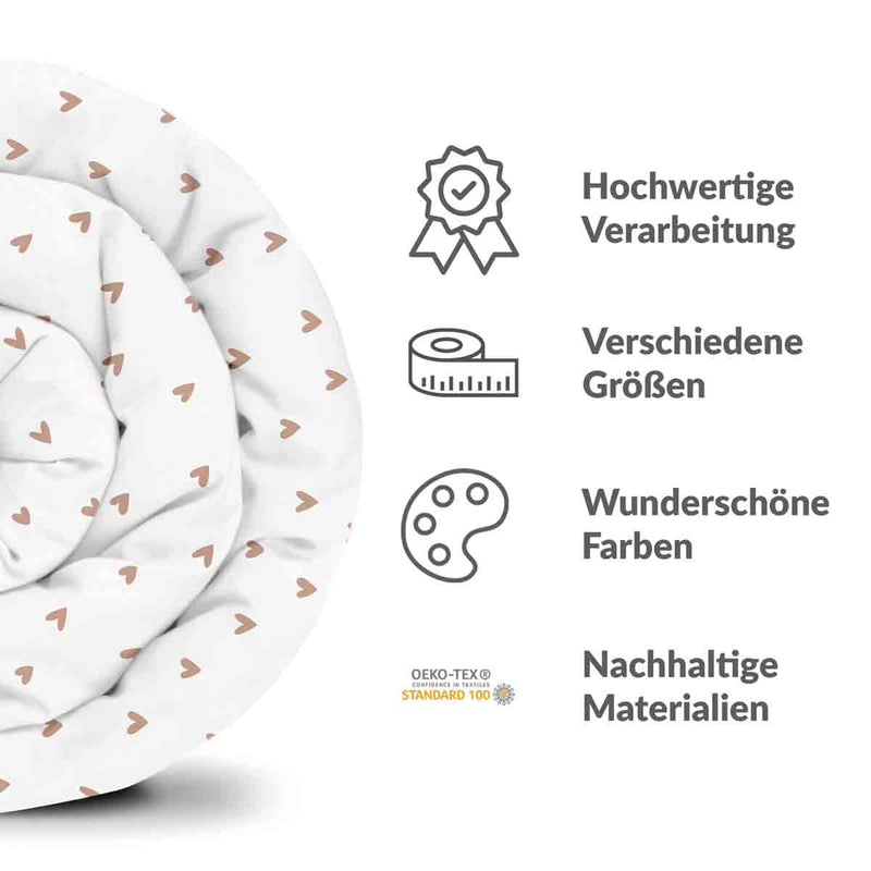 Coperta terapeutica originale - Rivestimento in cotone bianco con cuoricini