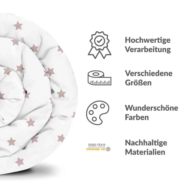Set di biancheria da letto con coperte terapeutiche bianco con stelle rosa