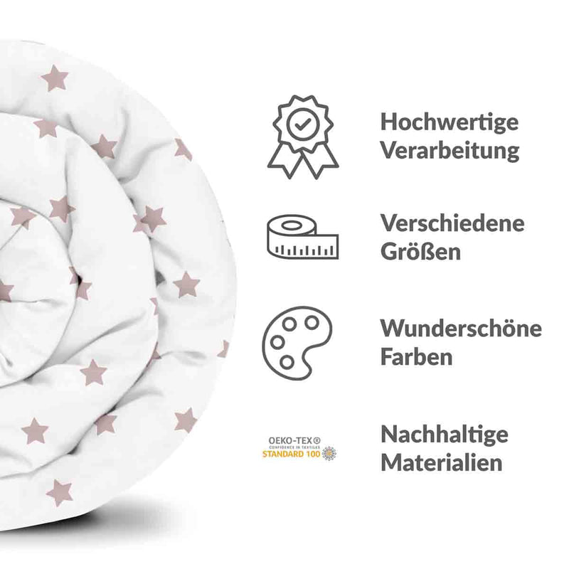 Set di biancheria da letto con coperte terapeutiche bianco con stelle rosa