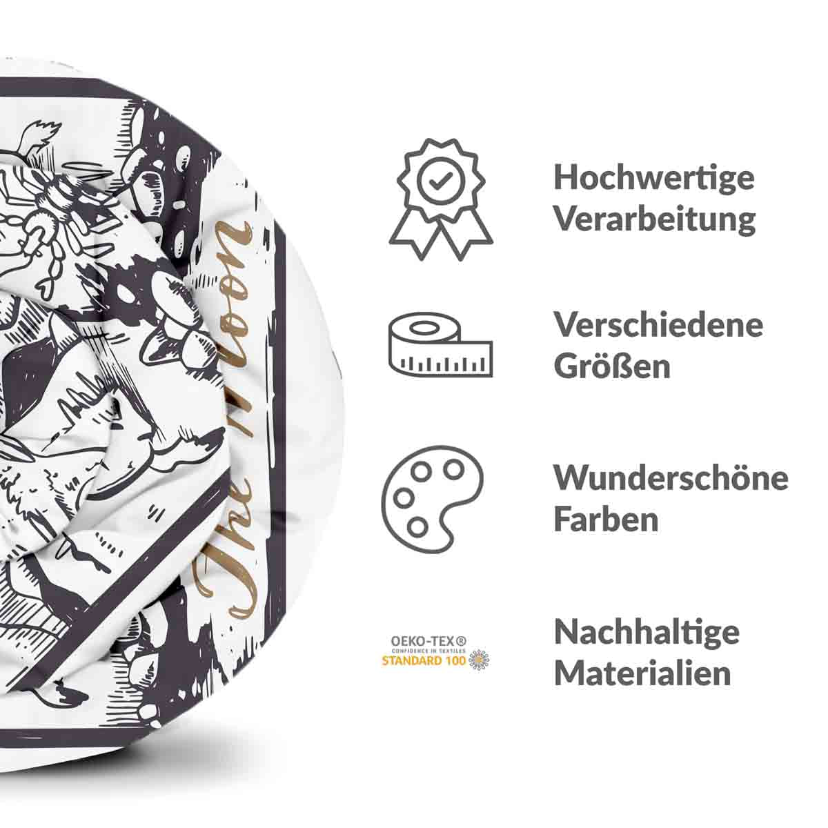 Coperta terapeutica originale - Rivestimento in cotone Lupo e Luna