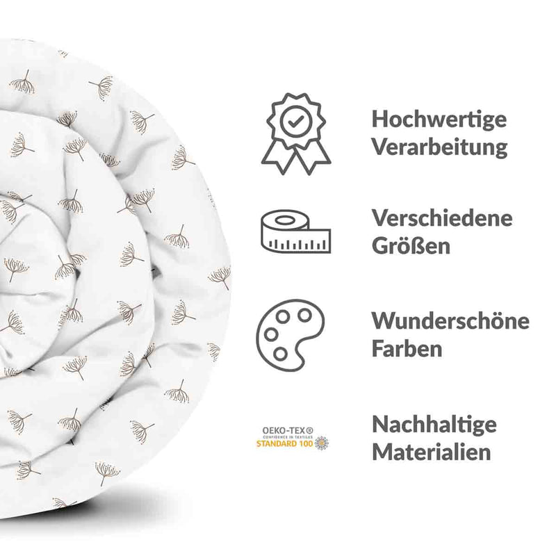Set di biancheria da letto con coperte terapeutiche bianco con piccoli rametti di vischio