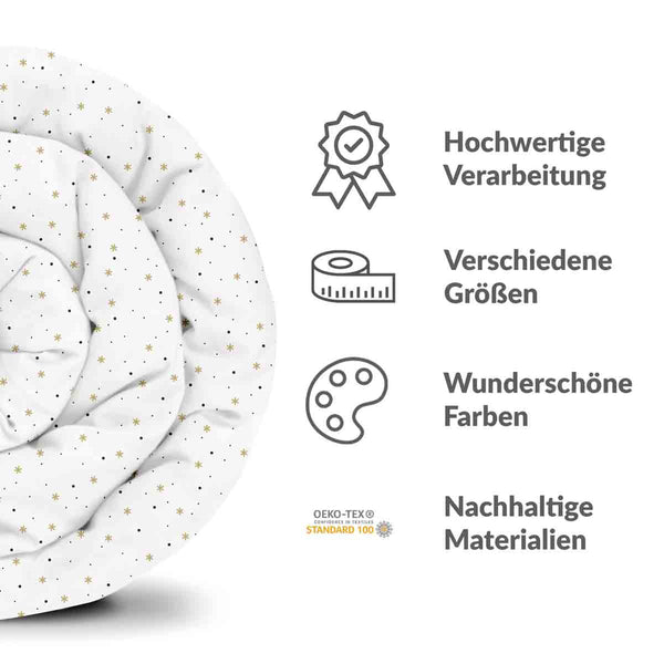 Coperta terapeutica originale - Rivestimento in cotone bianco con stelle e puntini