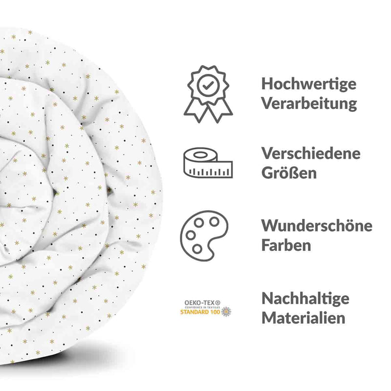 Coperta terapeutica originale - Rivestimento in cotone bianco con stelle e puntini