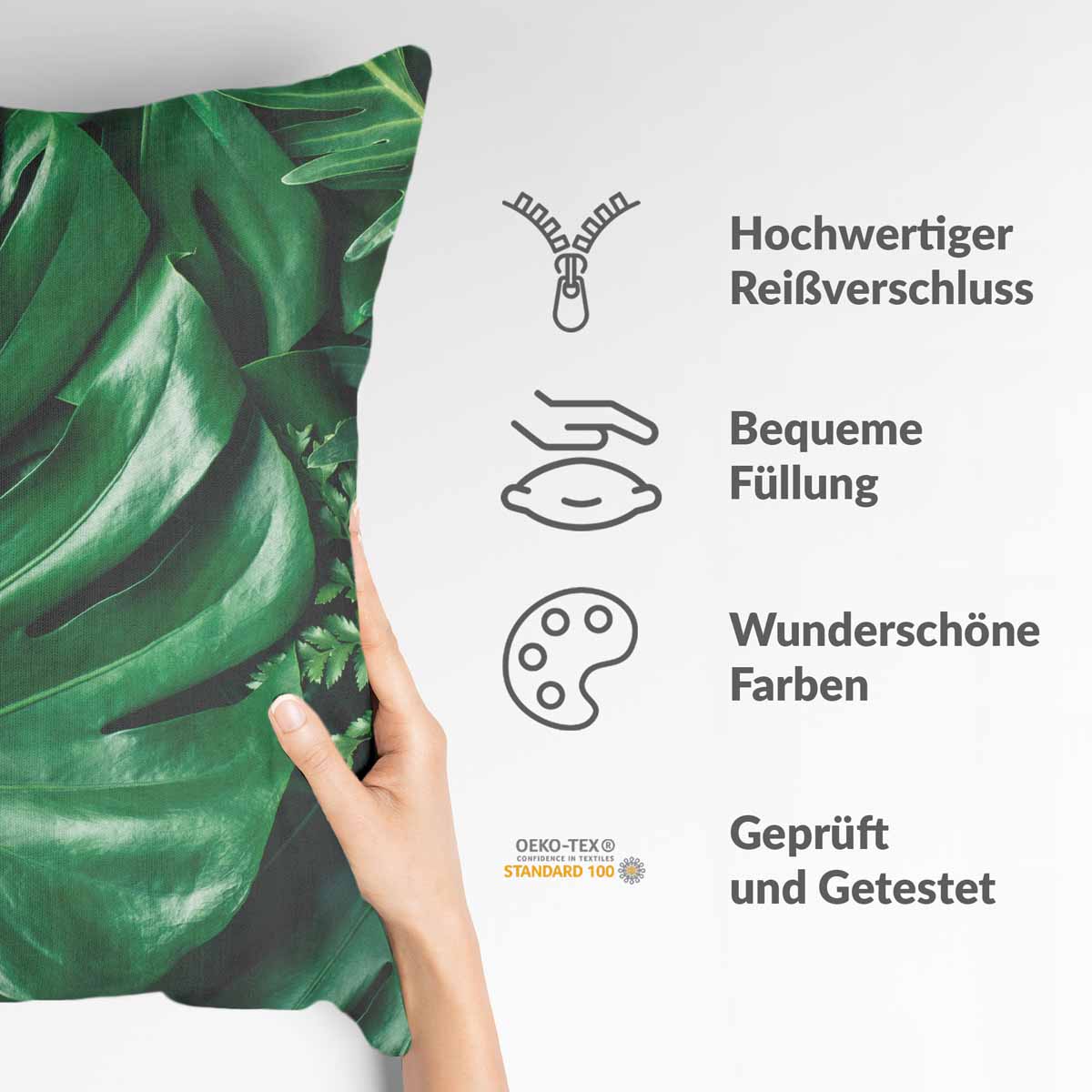 Cuscino per la salute con pianta di Monstera