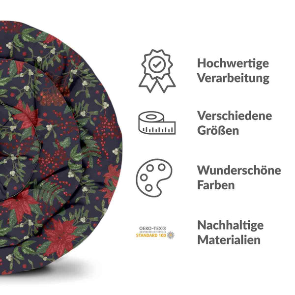 Set di biancheria da letto con coperta terapeutica e stella di Natale rossa