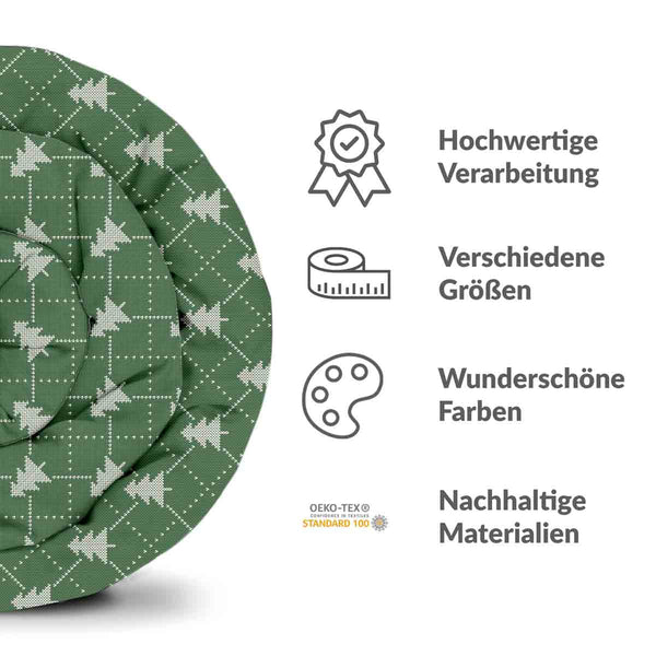 Coperta terapeutica originale - Rivestimento in cotone verde con alberi di pino