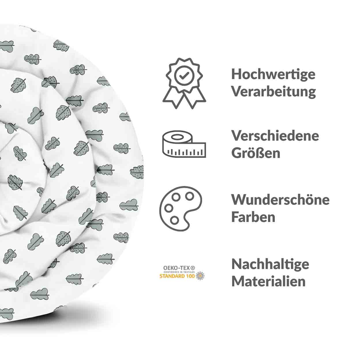 Set di biancheria da letto con coperte terapeutiche bianco con alberelli