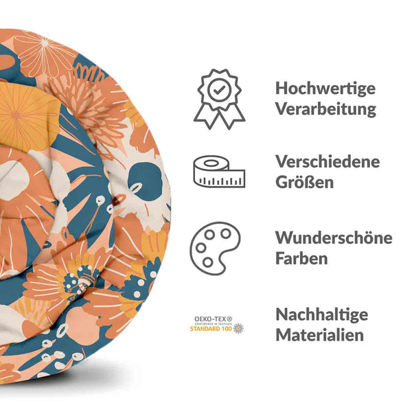 Coperta terapeutica originale - Rivestimento in cotone con fiori di gerbera