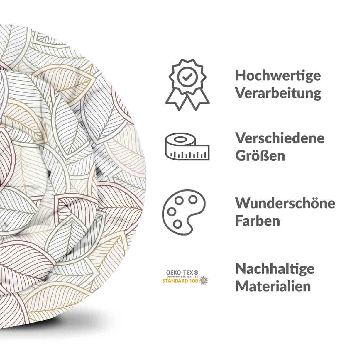 Set di biancheria da letto con coperte terapeutiche e foglie di palma colorate