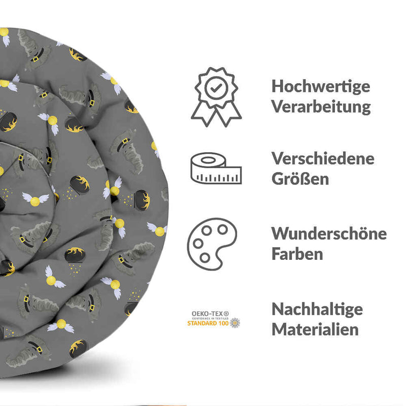 Set di biancheria da letto con coperta terapeutica grigio Zauberhut