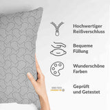 Cuscino salute grigio cuori geometrici
