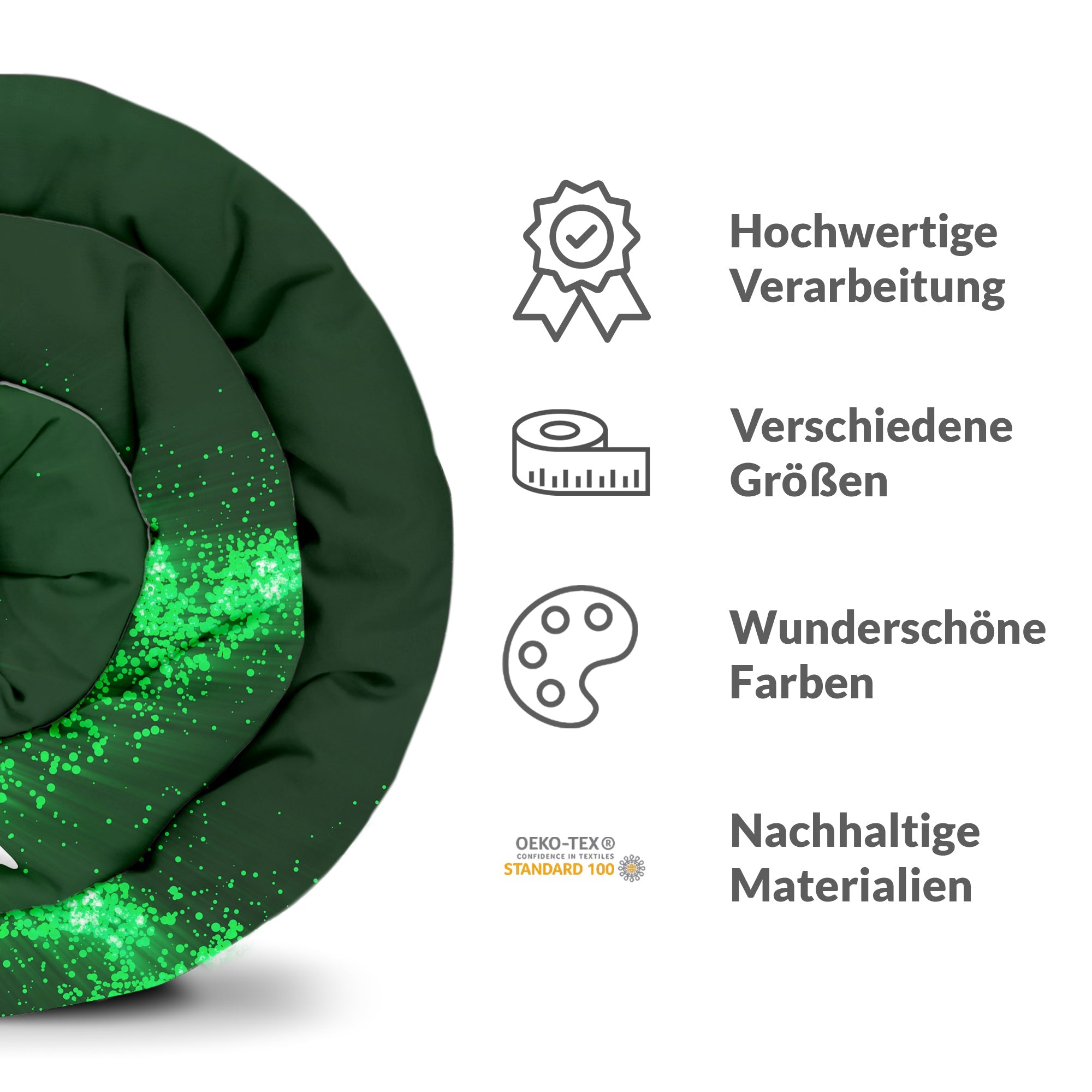Set di biancheria da letto con coperta terapeutica verde Matrix DNA
