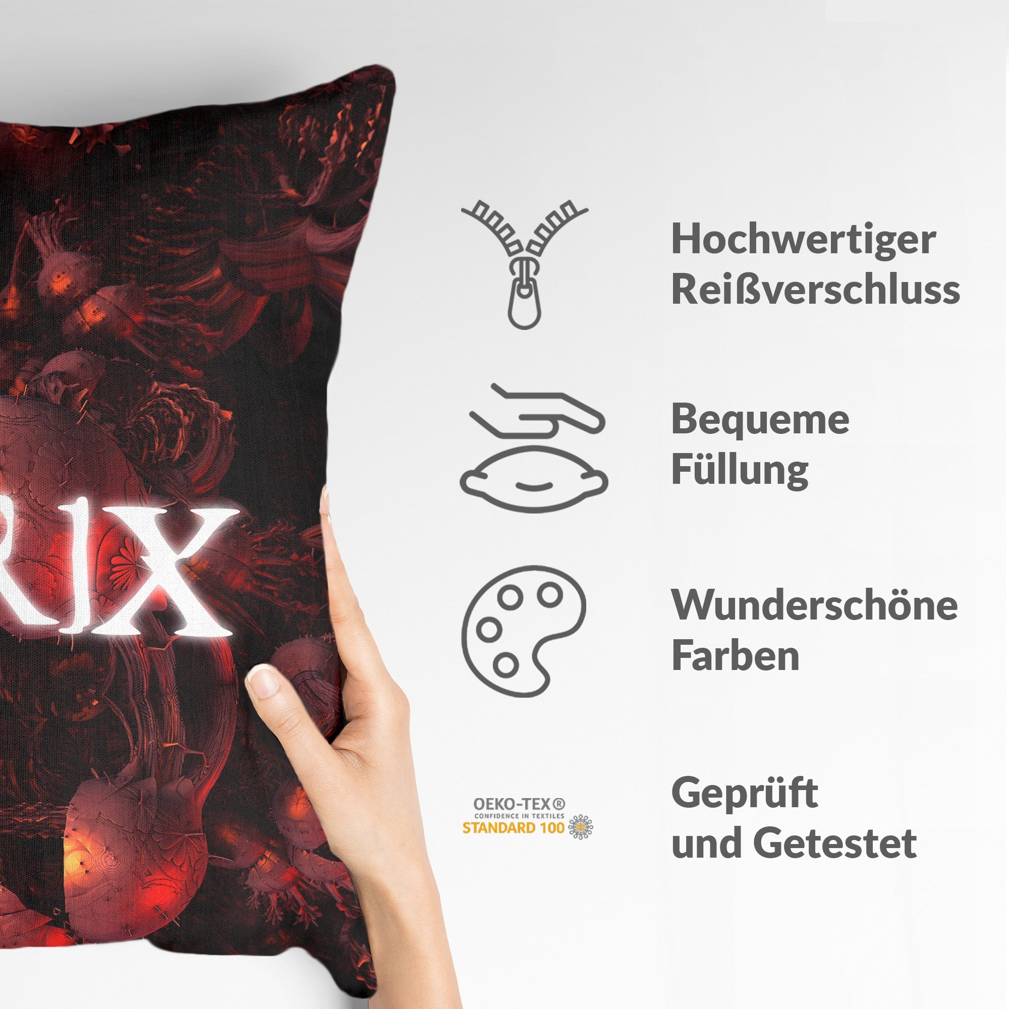 Cuscino salute rosso The Matrix Schriftzug