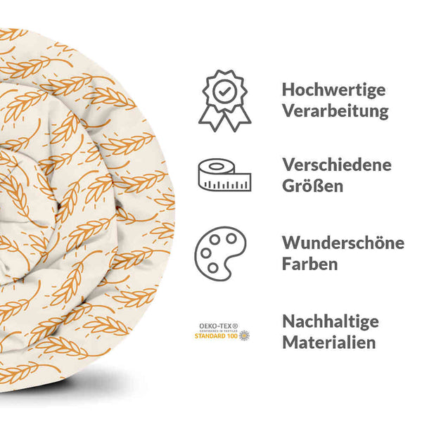 Coperta terapeutica originale - Rivestimento in cotone bianco con grano giallo