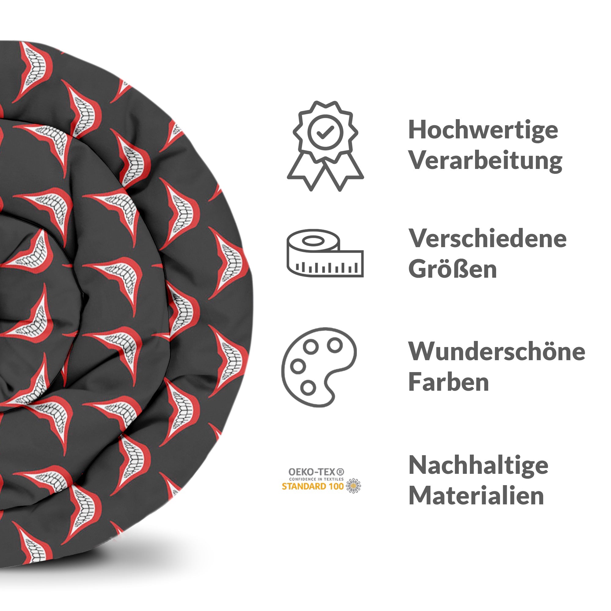 Set di biancheria da letto con coperta terapeutica Bocca sorridente