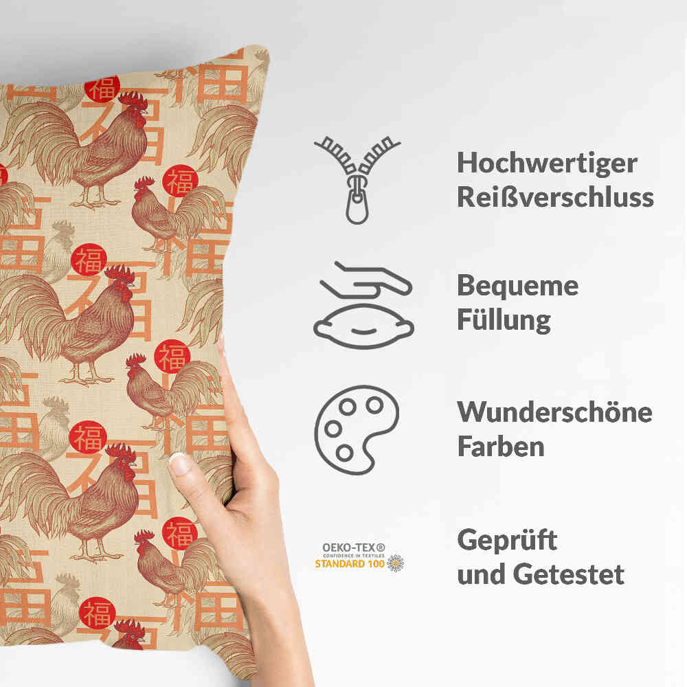 Cuscino salute gallo cinese