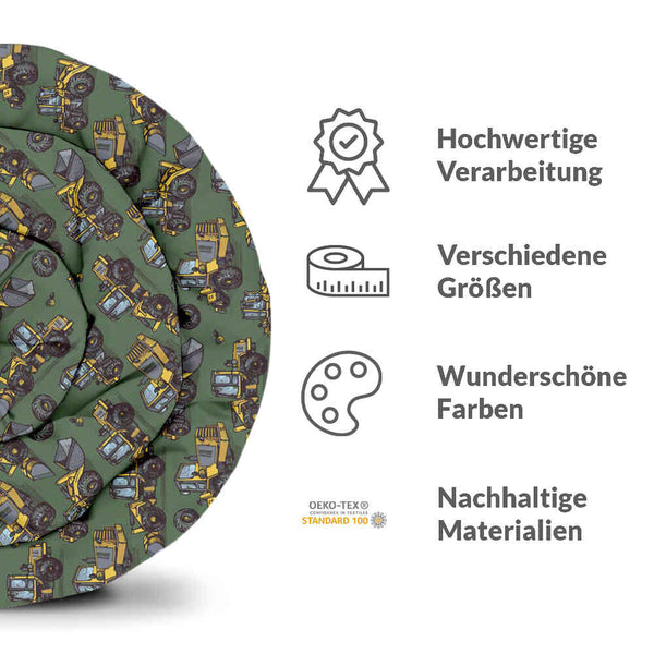 Set di biancheria da letto con coperta terapeutica verde trattore