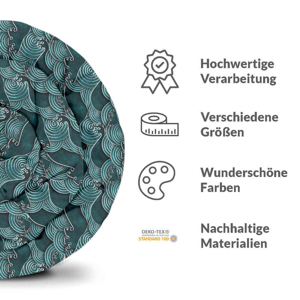 Set di biancheria da letto con coperte terapeutiche onde turchese-verde