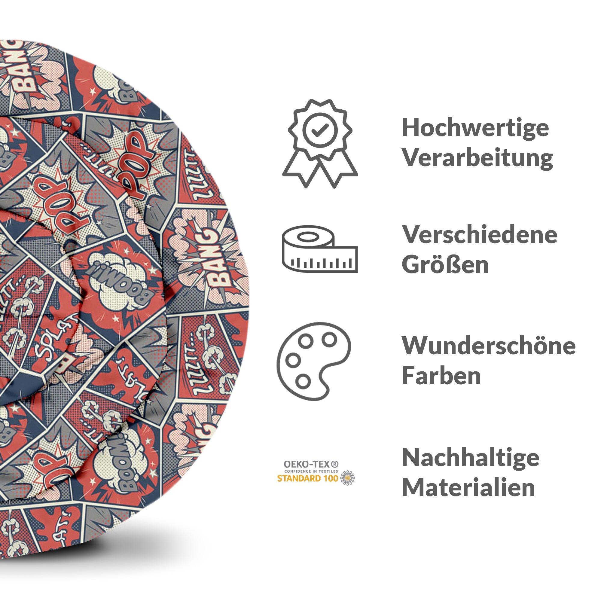 Set di biancheria da letto con coperta terapeutica rossa con fumetto