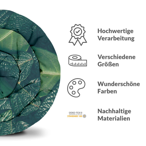 Set di biancheria da letto con coperte terapeutiche Foglie verdi