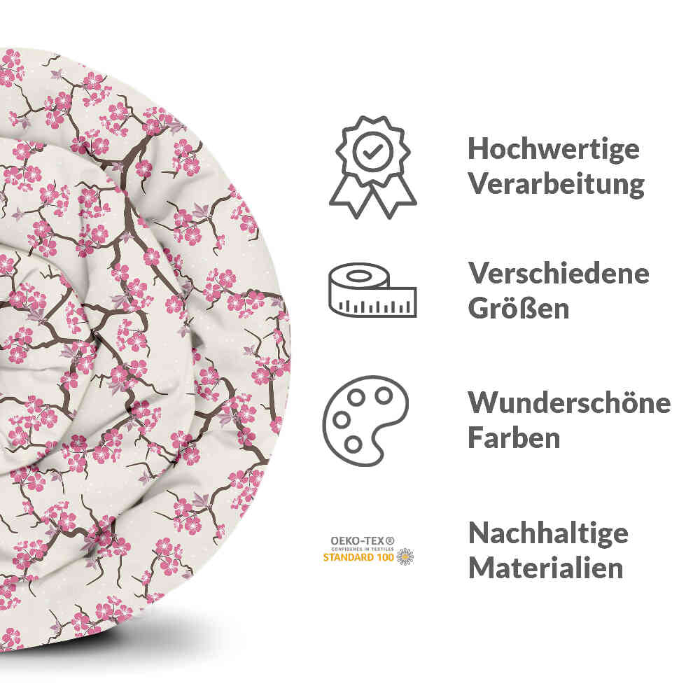 Set copripiumino coperta terapeutica fioritura di ciliegio giapponese