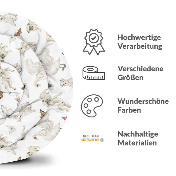 Set di biancheria da letto con coperte terapeutiche bianco animali dolci