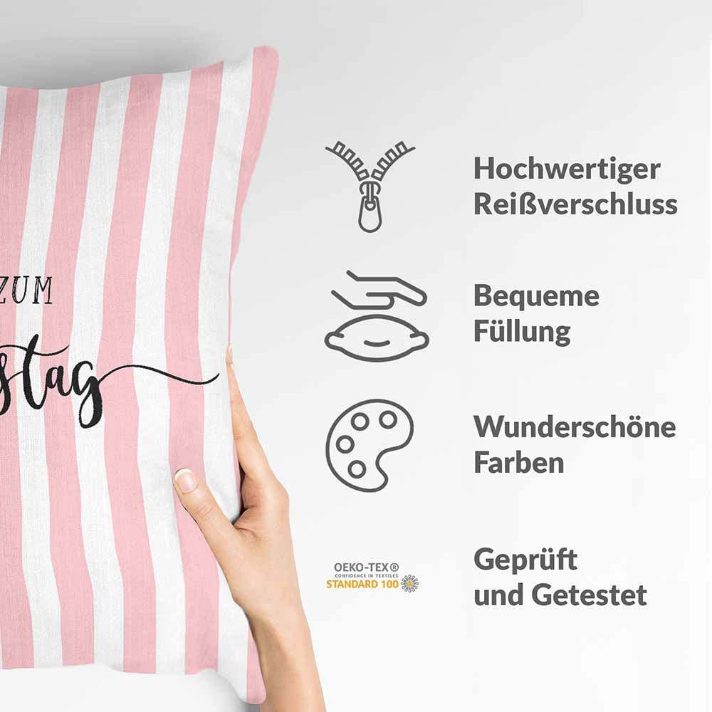 Cuscino salute a righe San Valentino