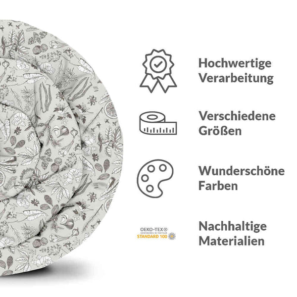 Set di biancheria da letto con coperta terapeutica grigio spezia