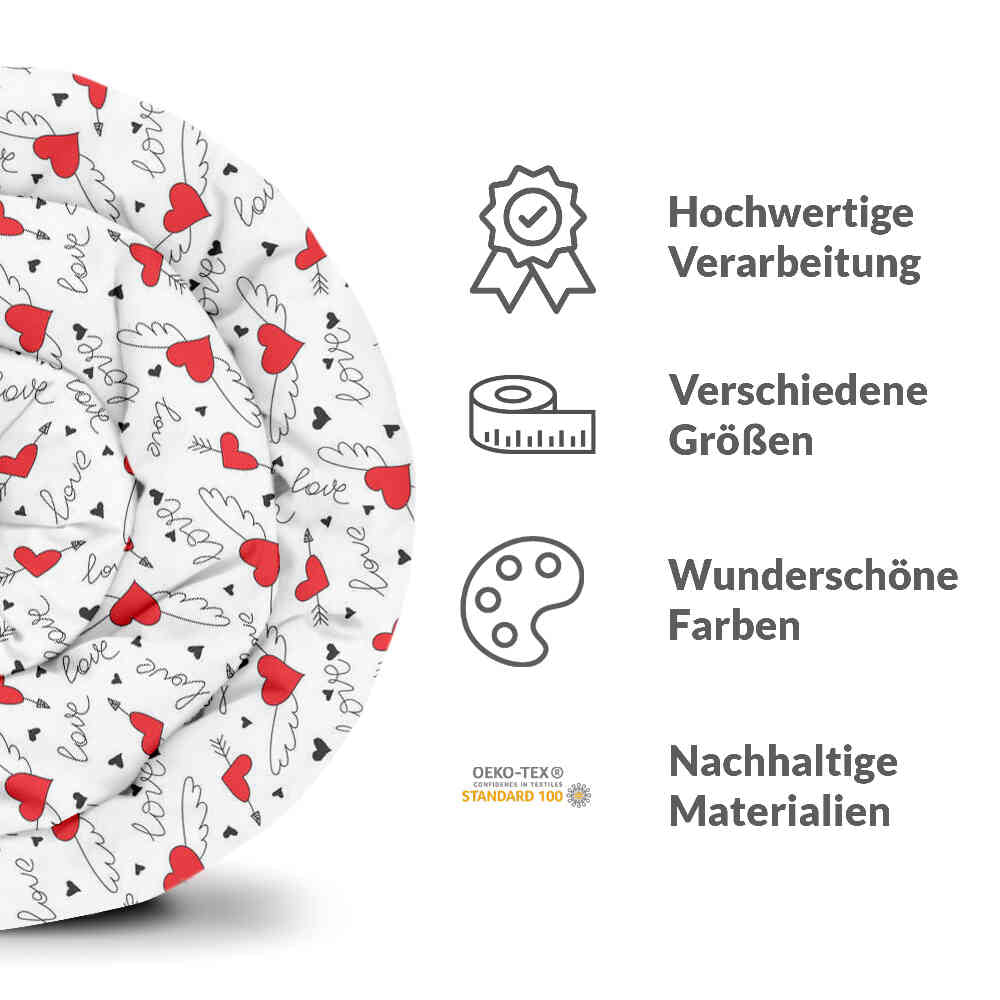 Set di biancheria da letto con coperta terapeutica L'amore dà le ali