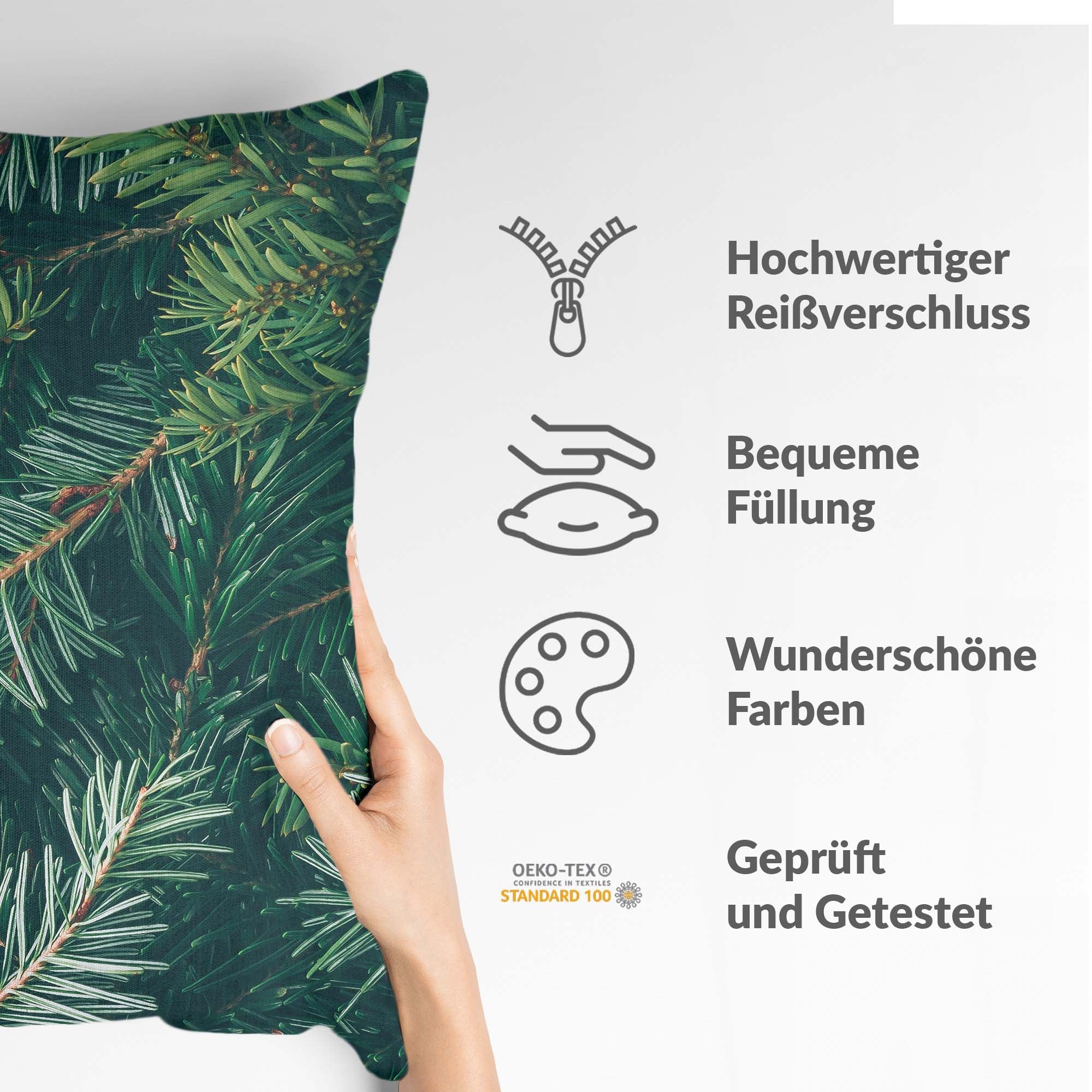 Cuscino per la salute con rami di pino verdi