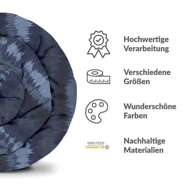 Set di biancheria da letto con coperte terapeutiche onde sonore blu
