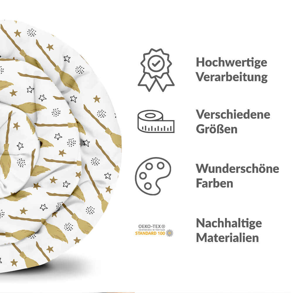 Set di biancheria da letto con coperte terapeutiche bianco con scopa di Harry