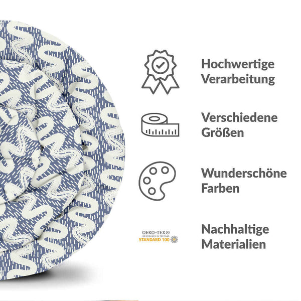 Set di biancheria da letto con coperte terapeutiche onde bianche blu