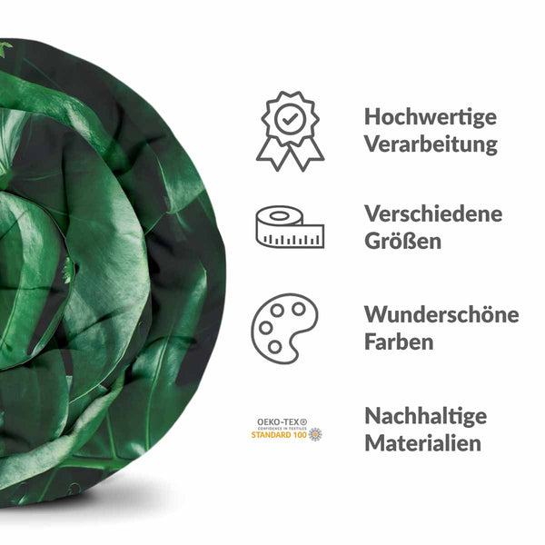 Coperta terapeutica originale - Rivestimento in cotone con pianta di Monstera