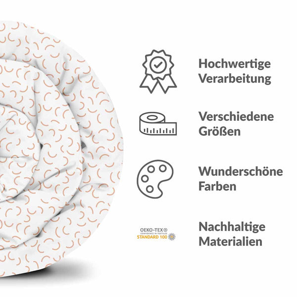 Set di biancheria da letto con coperte terapeutiche bianco con mezzi cerchi