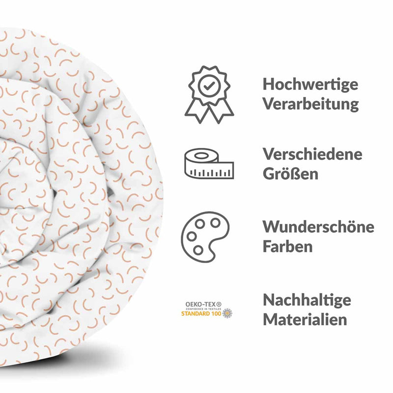 Set di biancheria da letto con coperte terapeutiche bianco con mezzi cerchi