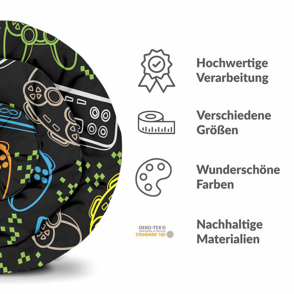Set di biancheria da letto con coperte terapeutiche nero con console di gioco