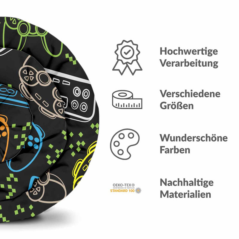 Set di biancheria da letto con coperte terapeutiche nero con console di gioco